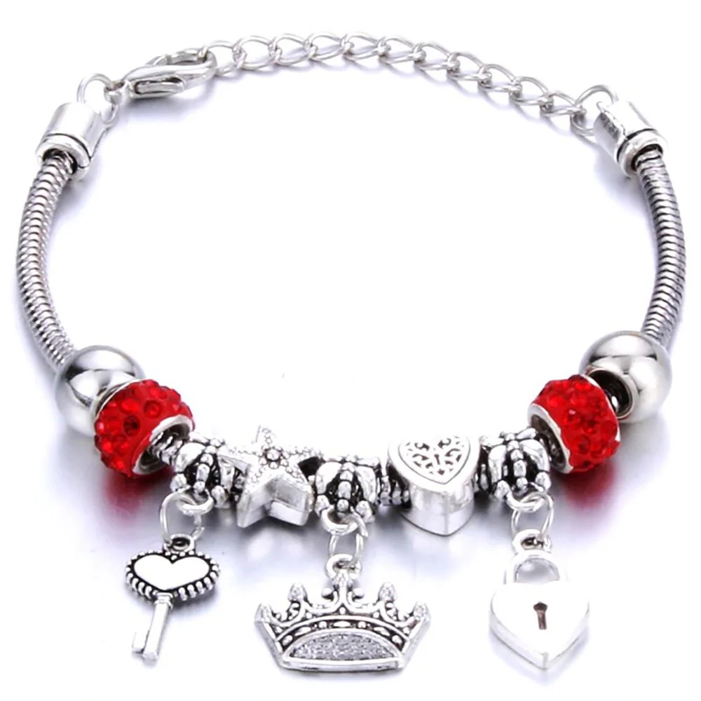 Hearts and Locks Charm Bracelet Collection