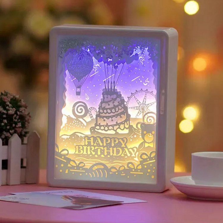 ToyTime Night Light 3D Paper Carving Night Lamp For Children Gift Bedroom Living Room Desktop Night Light Craft LED Light Box