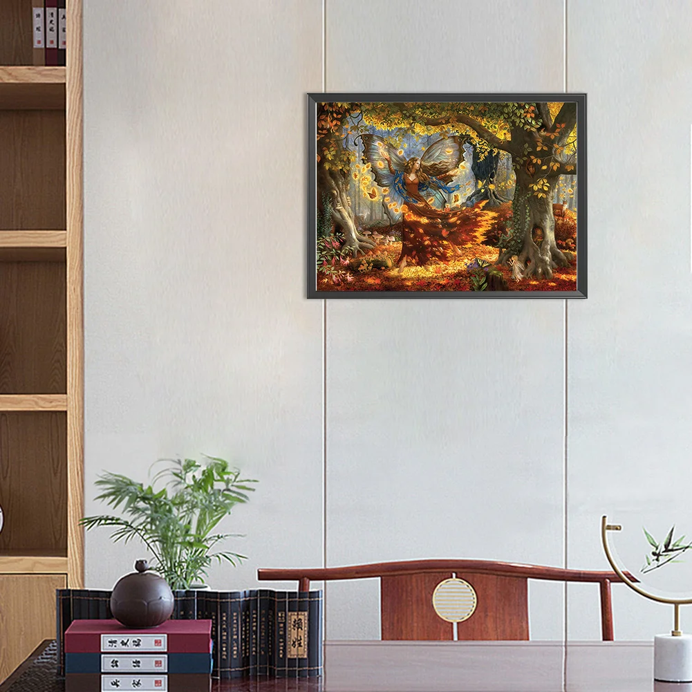 Partial AB Diamond Painting - Full Round Drill - Autumn Fairy(Canvas|60*45cm)