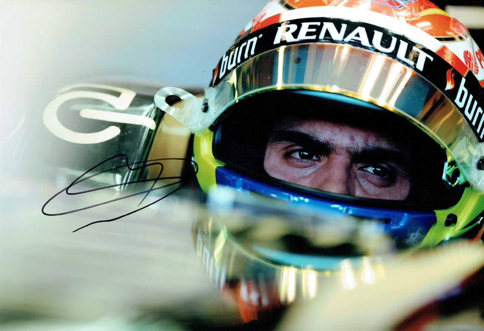 Pastor MALDONADO SIGNED 12x8 Photo Poster painting Autograph RENAULT Formula 1 Driver AFTAL COA