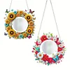 (US Local) DIY Sunflower Butterfly Hanging Mirror Diamond Art Kits Wall Door Decor