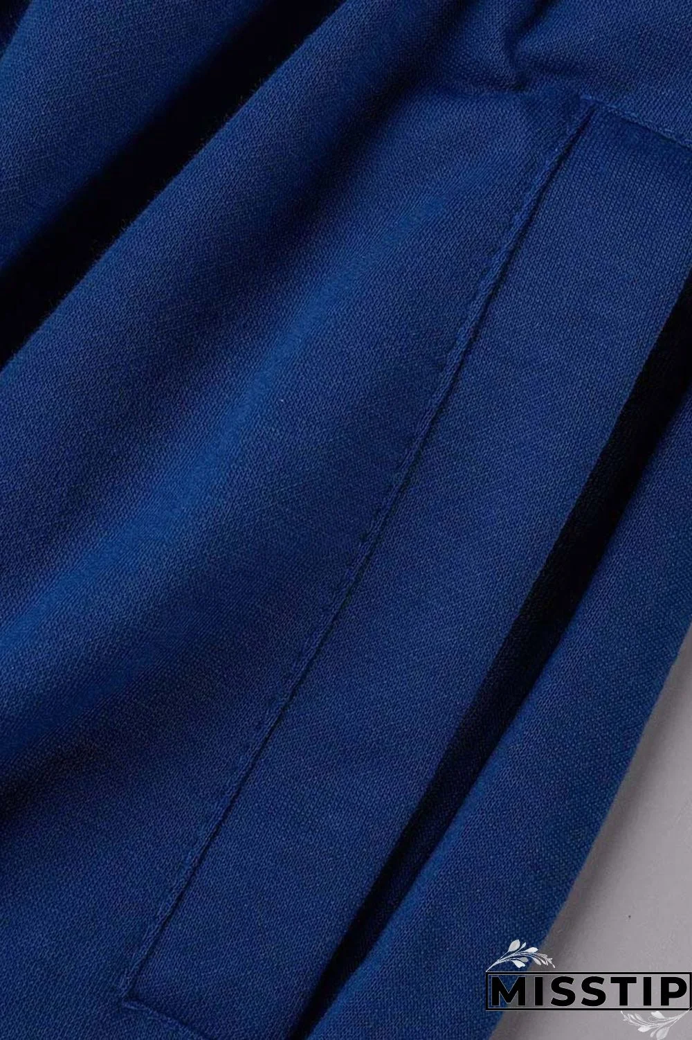 Blue Casual Letter Print Basic Regular High Waist Conventional Positioning Print Trousers