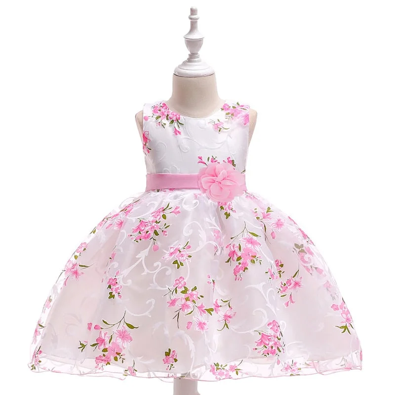 Summer Flower Dress For Girls Kids Clothes Party Wedding Events Bridesmaid Girl Dress Birthday Children Clothing Costumes 3 10 Y