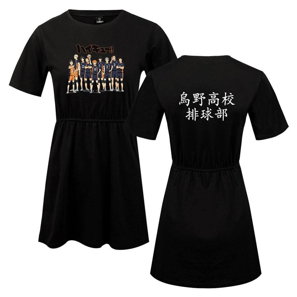 Anime Haikyuu Cosplay Karasuno High Volleyball Team Kleid für Mädchen Sommer Kleid
