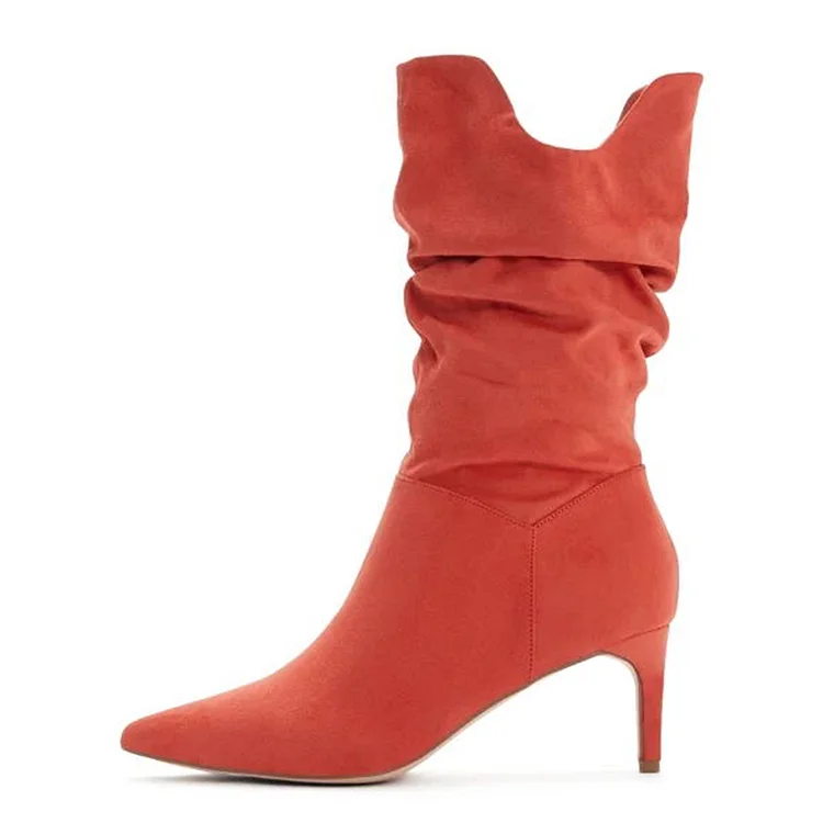 Bottes à talons aiguilles rouges avec lien dorsal Flusfy