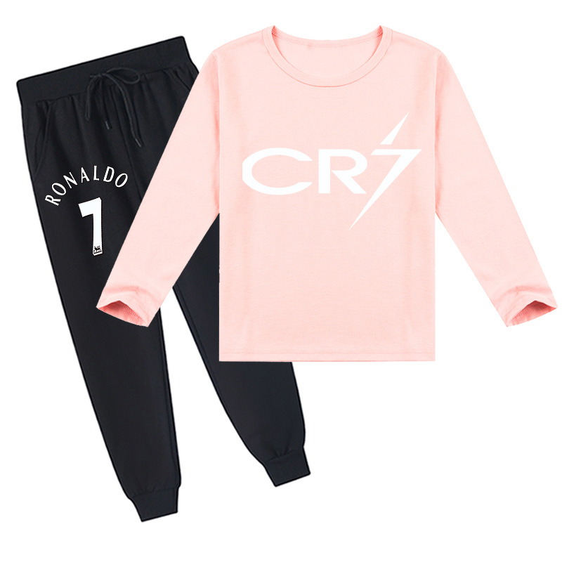Mayoulove Cristiano Ronaldo Long Sleeve T-Shirt Set for Kids - Boys  Girls Stylish Soccer Gear, Trendy Outfit-Mayoulove
