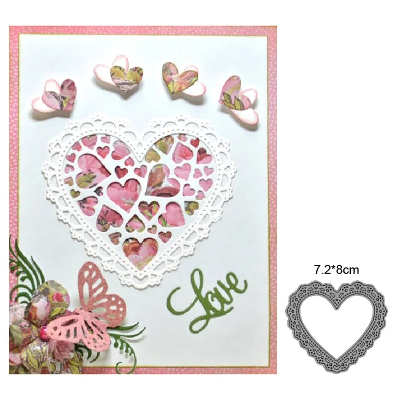 2021 New Craft Dies Heart Frame Metal Cutting Dies Cut Die Mold Decoration Scrapbook Dies Knife Mould Blade Punch Stencils Dies