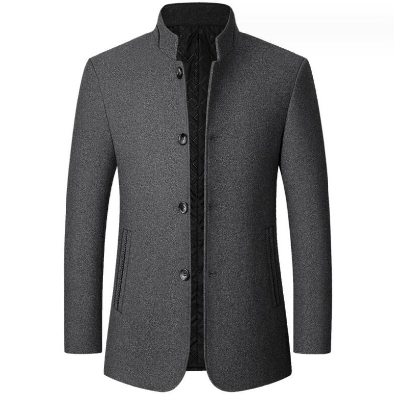 Cricsblue Men Woolen Coat British Style Suits Jackets Stand-up Collar Business Casual Suits Coats Male Slim Fit Blazers Jackets Blazers Co