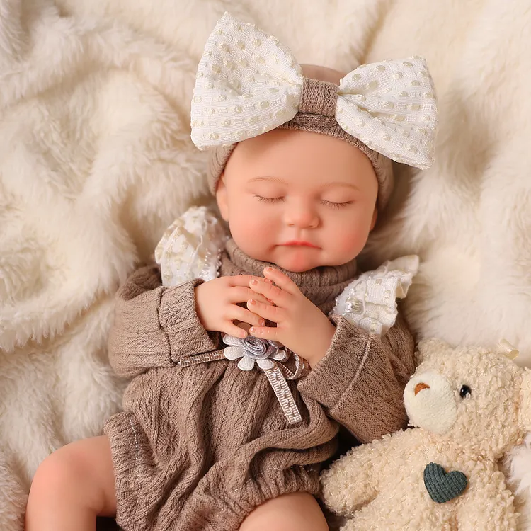 Babeside Liors 16" Realistic Silicone Sleeping Baby Little Infant Girl Companion For Healing 