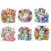 6PCS-Fleur animal-diamant peinture aimant r&eacute;frig&eacute;rateur