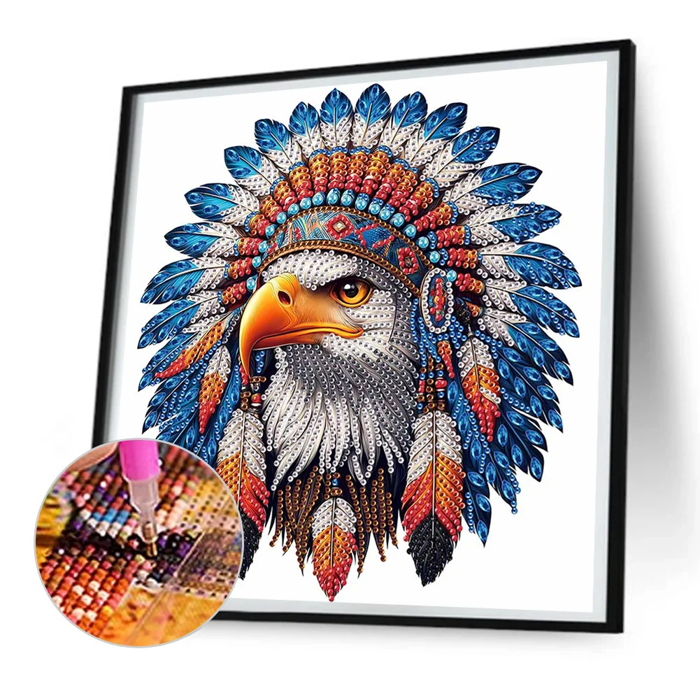 Diamond Painting - Partial Special Shaped Drill - Indian Eagle(Canvas|30*30cm)