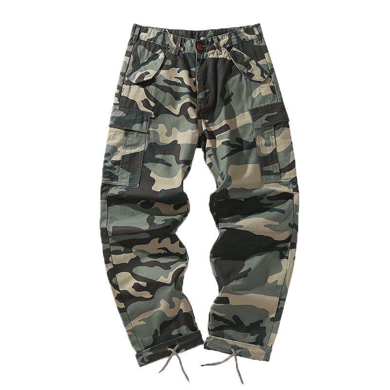 Wlmerlist Men's Camouflage Jogging Pants Bib Pants Men's Military Street Fashion Camouflage Pants Combat Pants Outdoor Hiking Pants