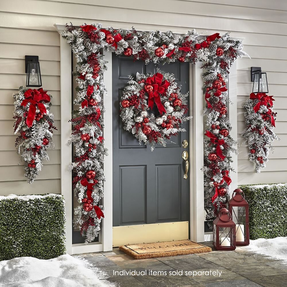 [🔥Last Day 50%OFF]🎄The Cordless Prelit Red And White Holiday Trim