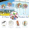 2pcs DIY Diamond Painting Parrot Wind Chimes Crystal Window Suncatcher Craft Set Birthday Gifts Home Garden Decor