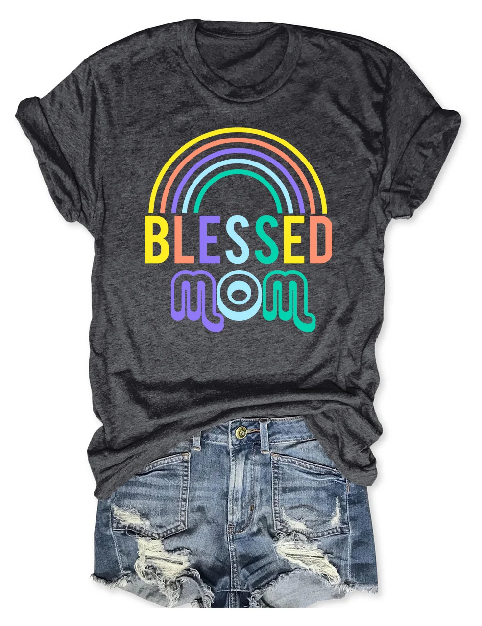 Blessed Mom Rainbow T-Shirt