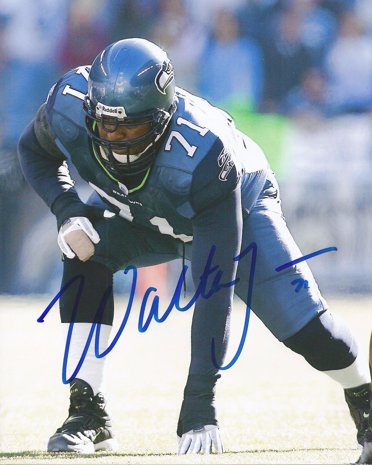 WALTER JONES SIGNED SEATTLE SEAHAWKS 8x10 Photo Poster painting #1 - HOF 2014 with PROOF