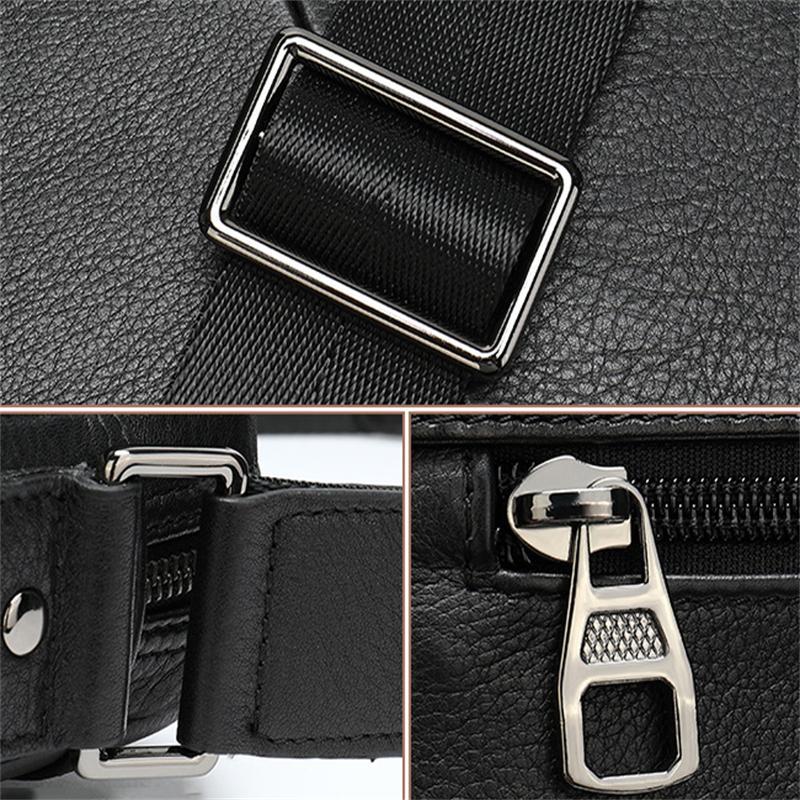 Business Shoulder Bag Adjustable Shoulder Strap Design Retro Leather Casual Crossbody Bag