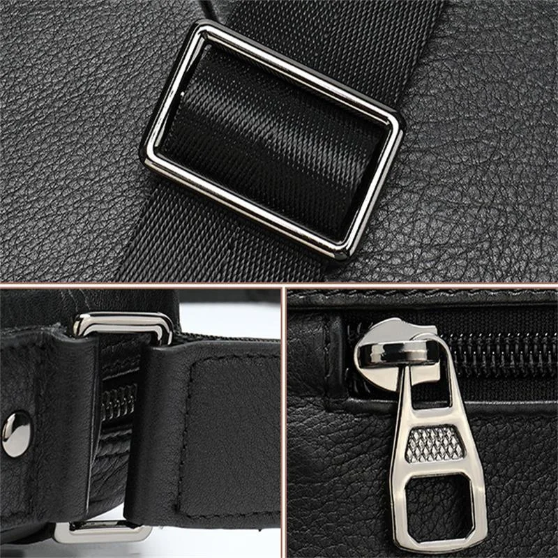 Business Shoulder Bag Adjustable Shoulder Strap Design Retro Leather Casual Crossbody Bag
