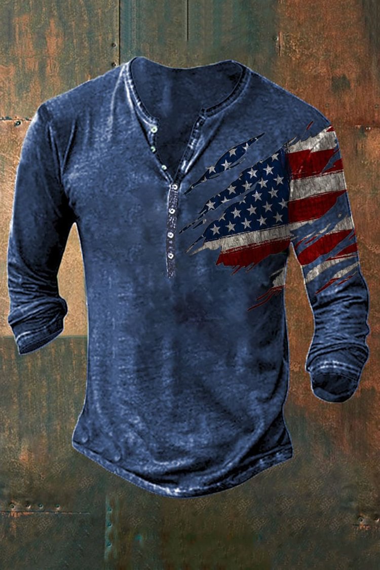 Tiboyz Irregular Printing Of National Flag T-Shirt