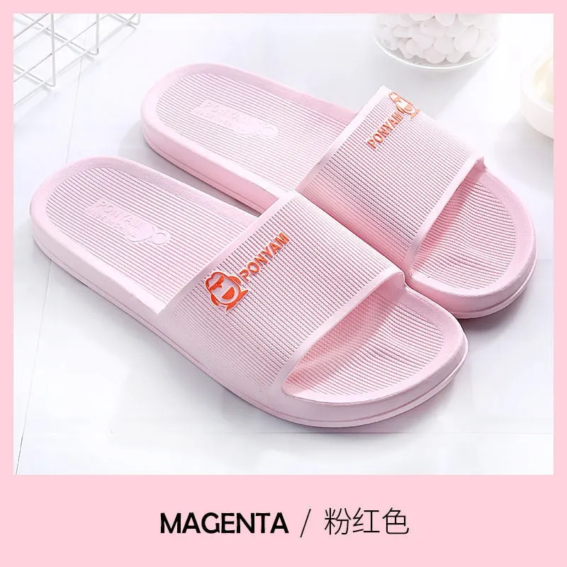 2021 new household bathroom slippers women's summer antiskid men's home plastic soft bottom bath couple women's Slippers