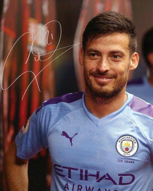 David Silva - Manchester City Autograph Signed Photo Poster painting Print