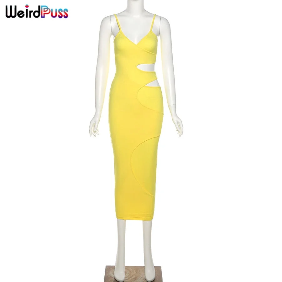 Weird Puss Sexy Multi-Layer Sundress Women Hollow Wedding Stretchy Sleeveless Bodycon Skinny Fashion Party Clubwear Maxi Dresses