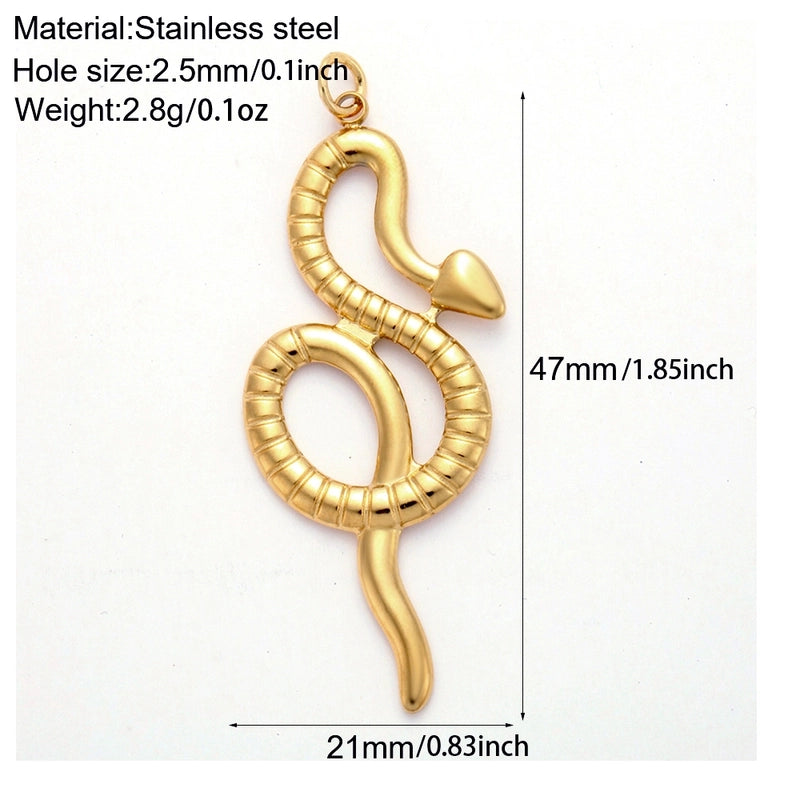 1 Piece 12*16mm 22*15mm 304 Stainless Steel Animal Snake Pendant Jewelry Accessories