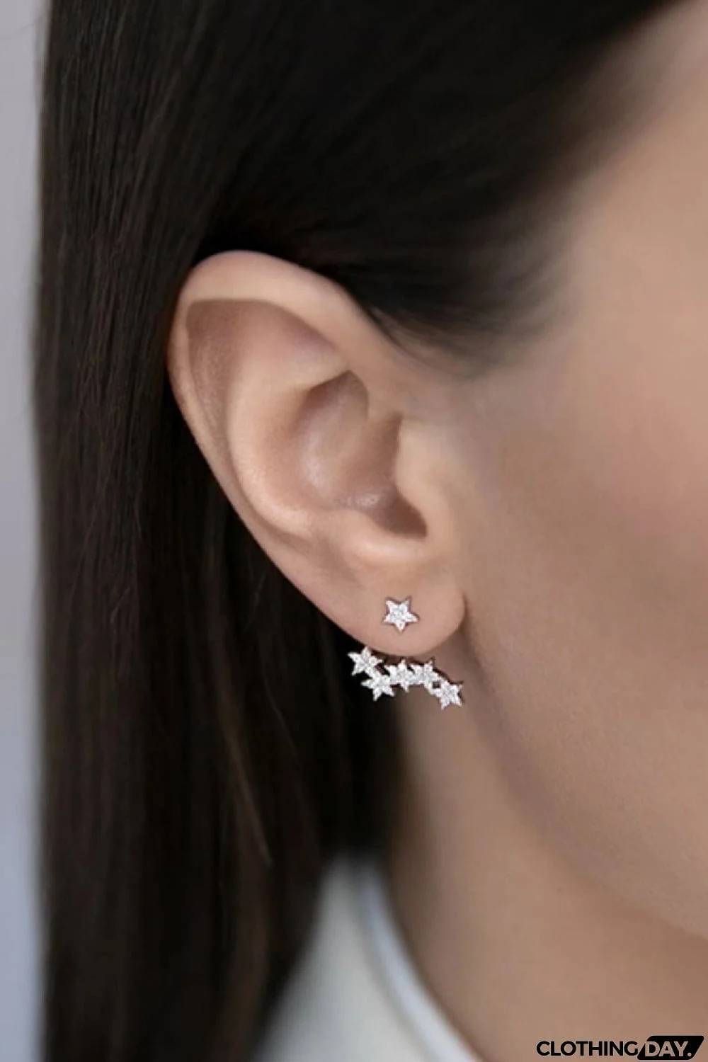 Zircon Star 925 Sterling Silver Single Earring