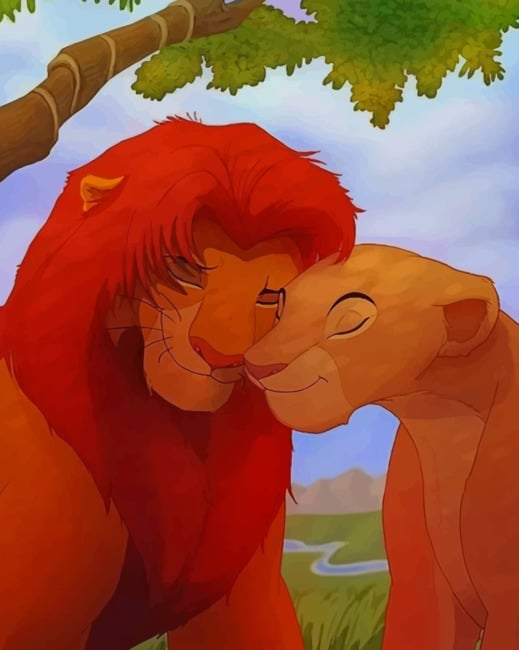 

Simba And Nala – Paint By Numbers - 40*50CM, 501 Original