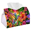 Hummingbird Sunset DIY PULeather Diamond Painting Tissue Box for Adults Beginners Large Size Diamond Art Paper Storage Holder for Living Room Bathroom Table Decor