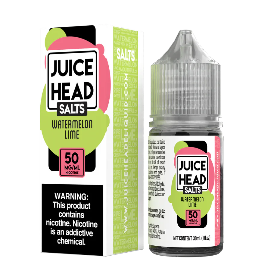 Juice Head Salts Watermelon Lime 30ML e-liquid, 50mg nic salt