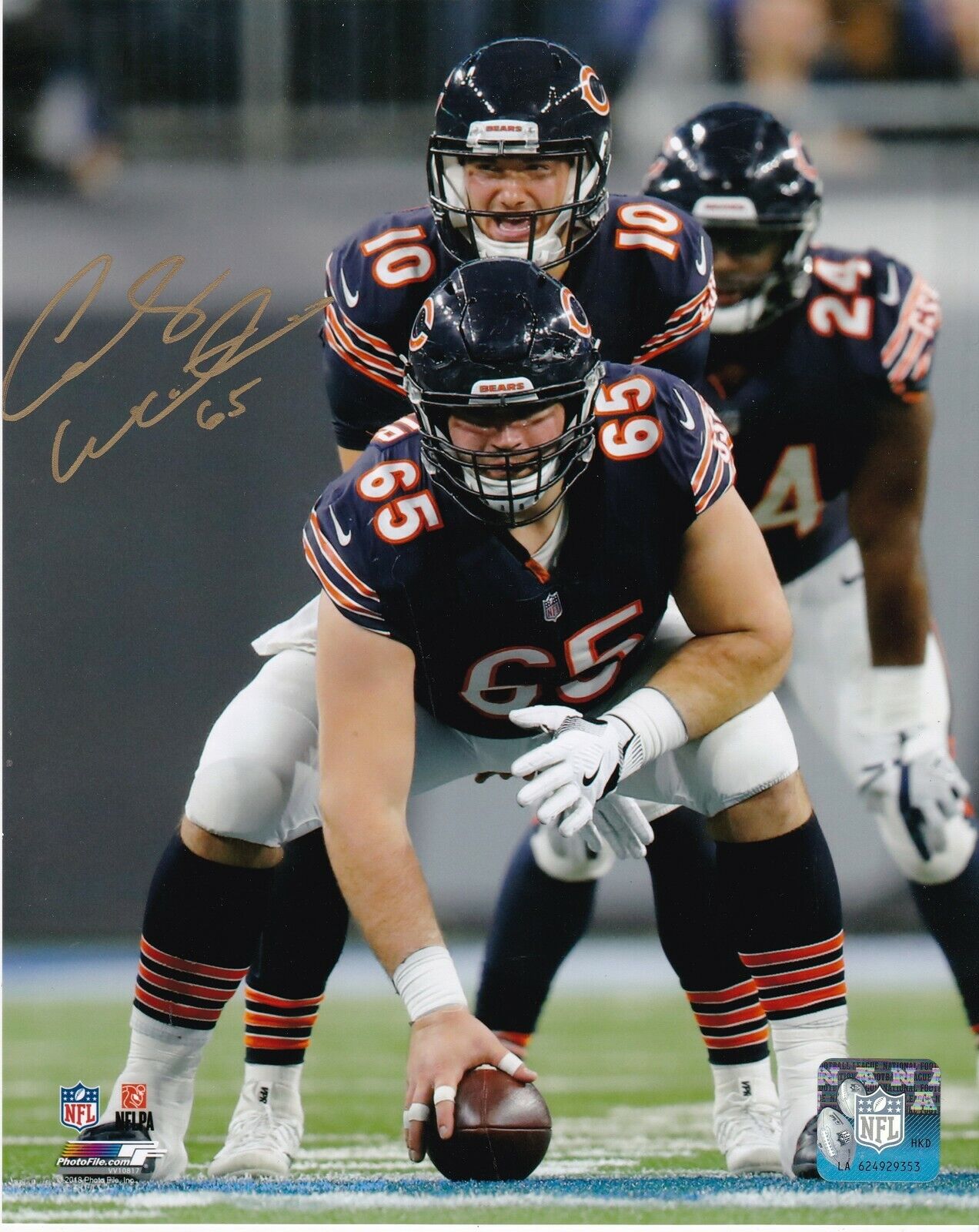 CODY WHITEHAIR CHICAGO BEARS ACTION SIGNED 8x10