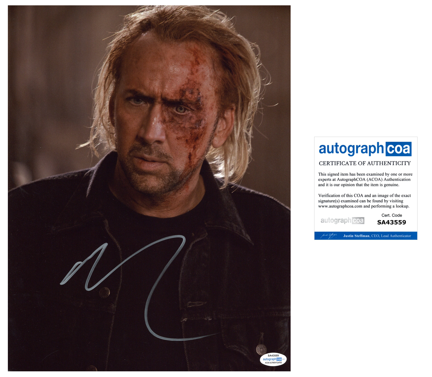 Nicolas Cage Signed Autographed 11x14 Photo Poster painting DRIVE ANGRY ACOA COA