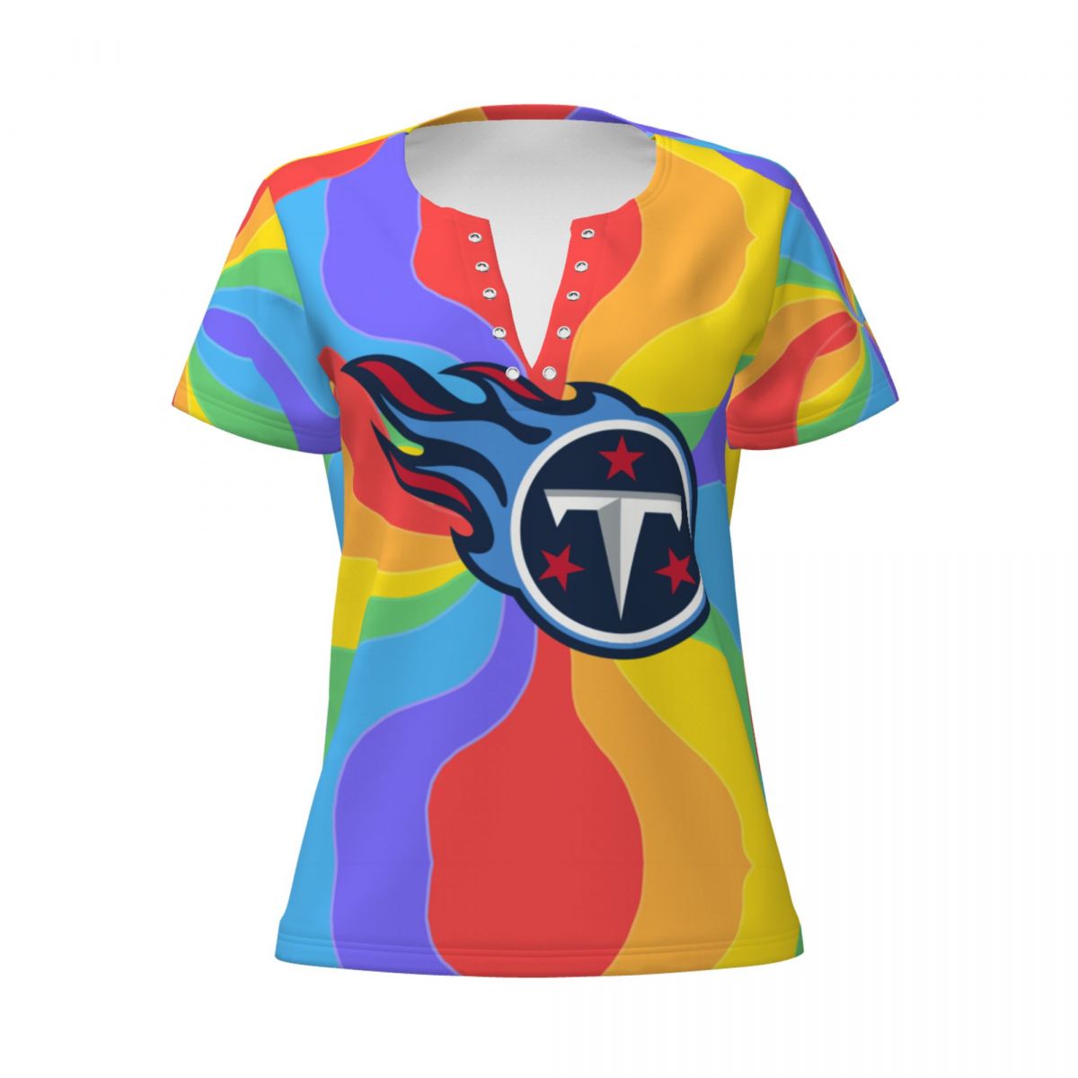 Tennessee Titans Pride Womens Summer Sexy V Neck Tee