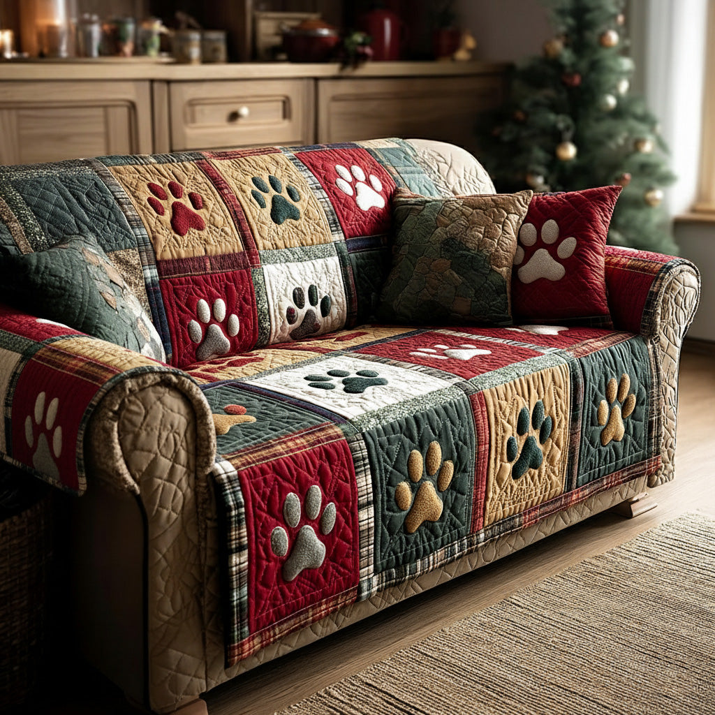 Xmas Paw Quilted Sofa Cover NCU0NT11202 everthome