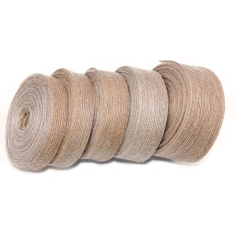 10M 15mm-38mm Natural Vintage Jute Burlap Ribbon DIY Weddings Belt Strap Floristry Birthday Party Christmas Decoration Craft