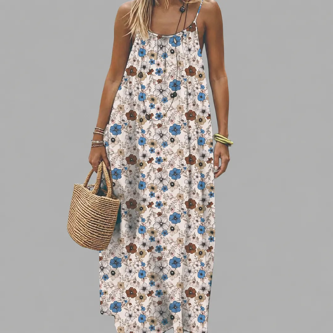 Elegant Relaxed Waist Maxi Dress