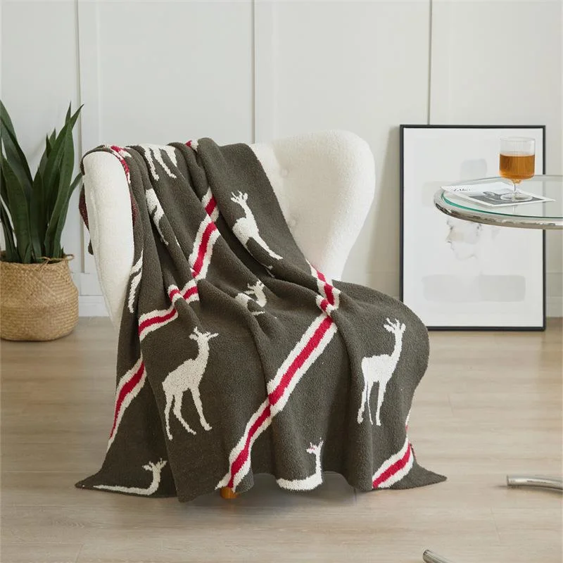 Christmas Fawn Knitted Blanket Sofa Blanket