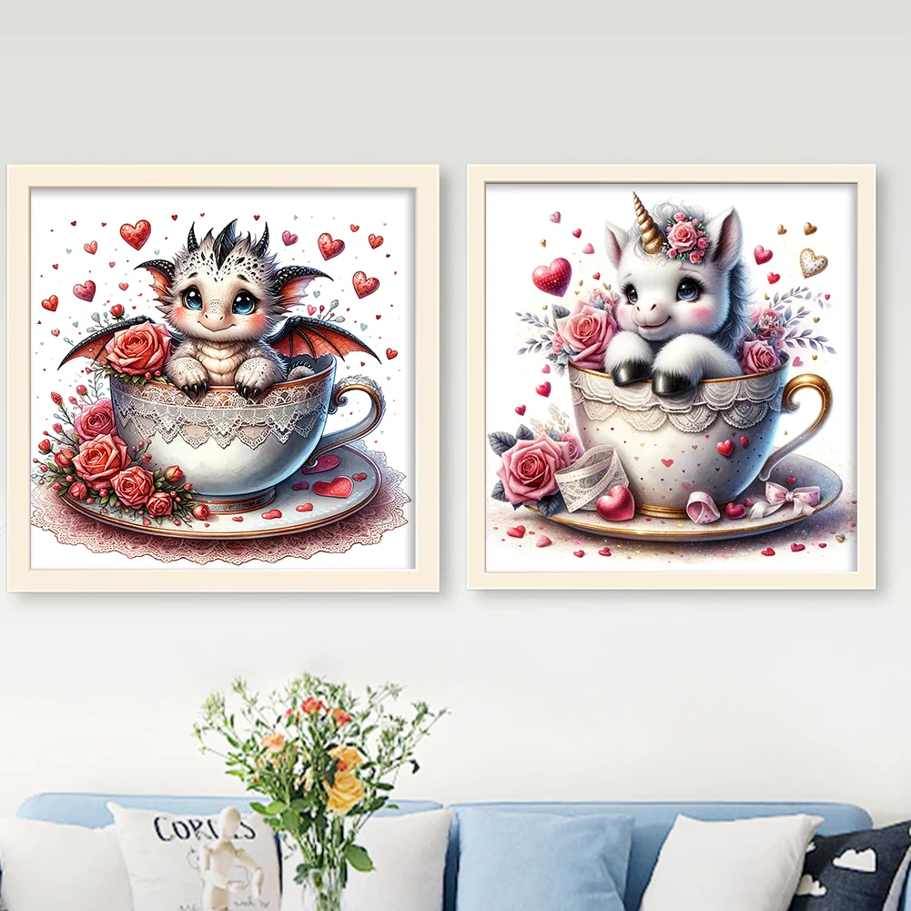 (2pcs)11CT Full Stamped Cross Stitch - Cartoon(Canvas|45*45CM)