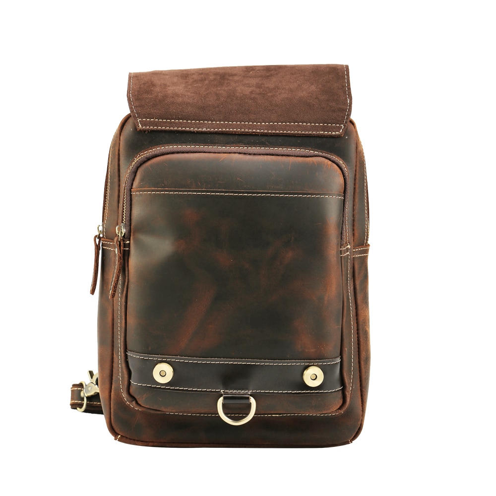 Middle Layer Display of Woosir Mens Convertible Cowhide Leather Backpack