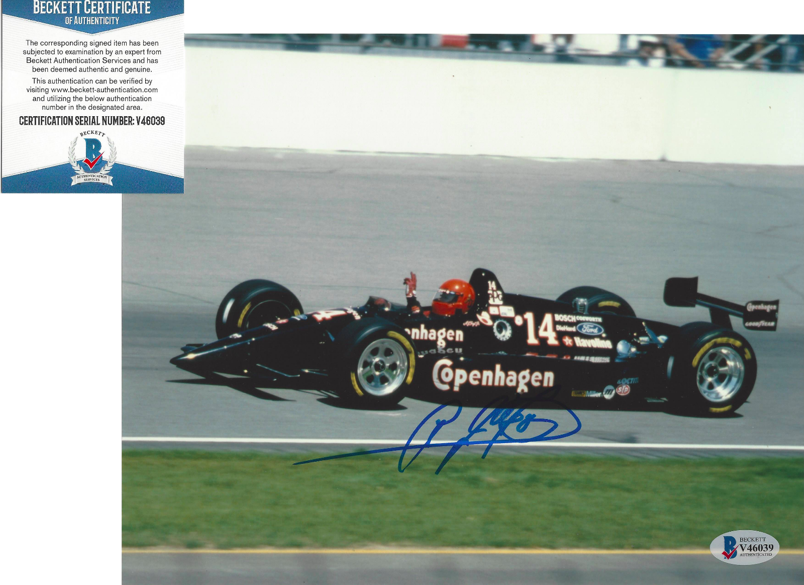 A.J. FOYT SIGNED 8x10 Photo Poster painting INDY 500 CHAMPION DRIVER CAR AJ 8 BECKETT COA BAS