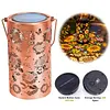 LED Hollow Iron Decor Light Solar Powered Hollowed Hanging Light IP55 Waterproof Rust Proof for Patio Yard Lawn Backyard Decor