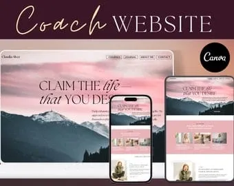 pornhint Pornhint Canva Website Templates for Coach, Coaching Business | Sky Pink| Canva Websites, ready to use,