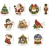 10PCS DIY Pearl Diamond Painting Christmas Fridge Magnets, Sparkling Rhinestone Refrigerator Magnet Craft Kit for Home Decor & Gifts