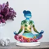 (US Local)Acrylic Special Shape Sitting Yoga Woman 5D DIY Diamond Art Tabletop Decorations