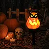 Solar Pumpkin Stake Light Resin Halloween Outdoor Garden Decorative Lamp