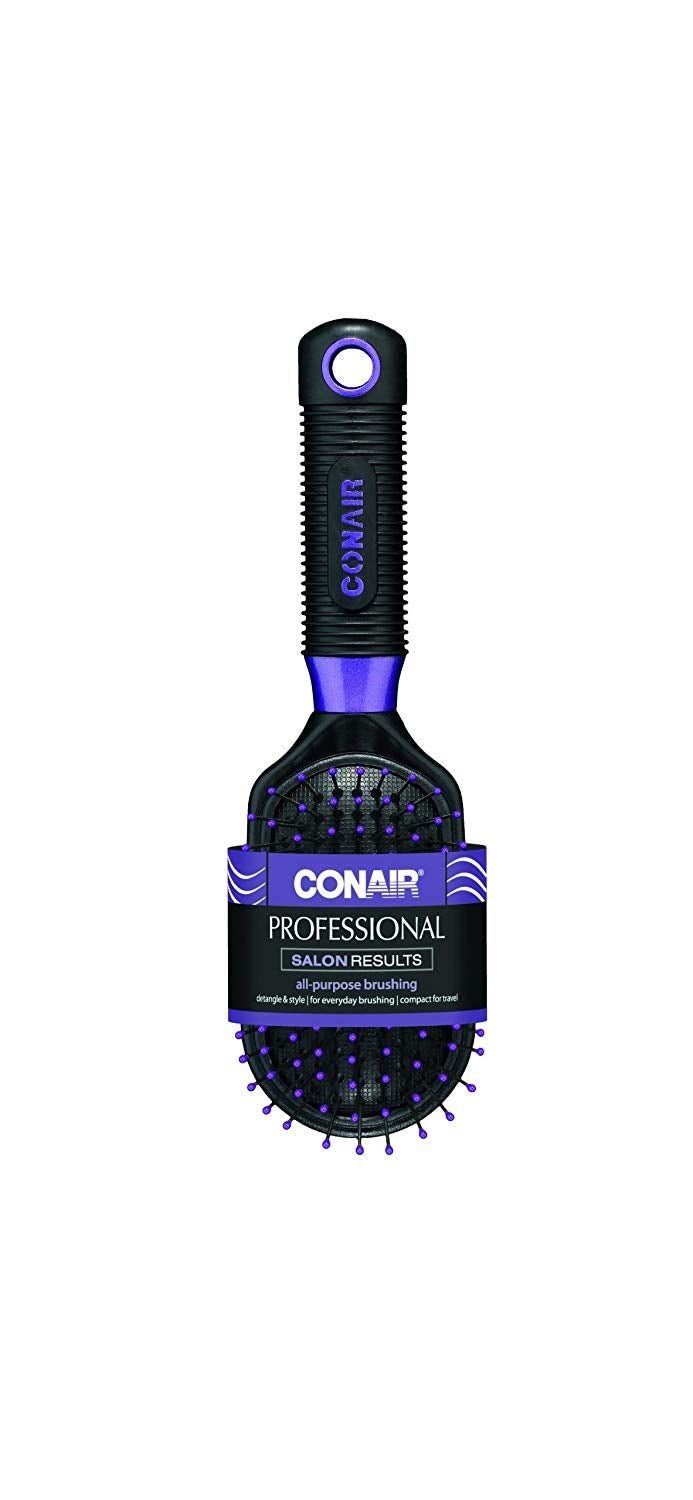 Pro Hair Brush with Nylon Bristle, All-Purpose, Colors May Vary