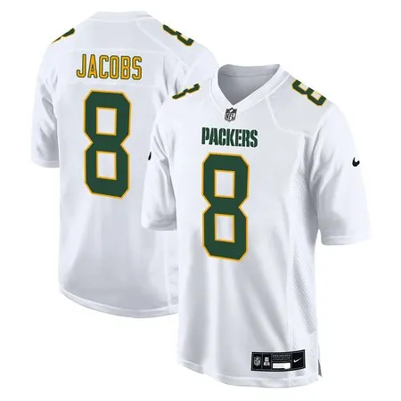 Men's Green Bay Packers #8 Josh Jacobs  Tundra White Fashion Game Jersey