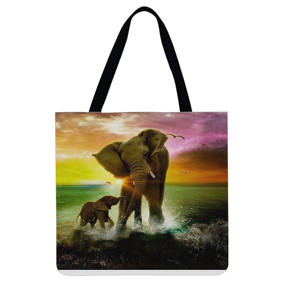 Linen Tote Bag -  Elephant