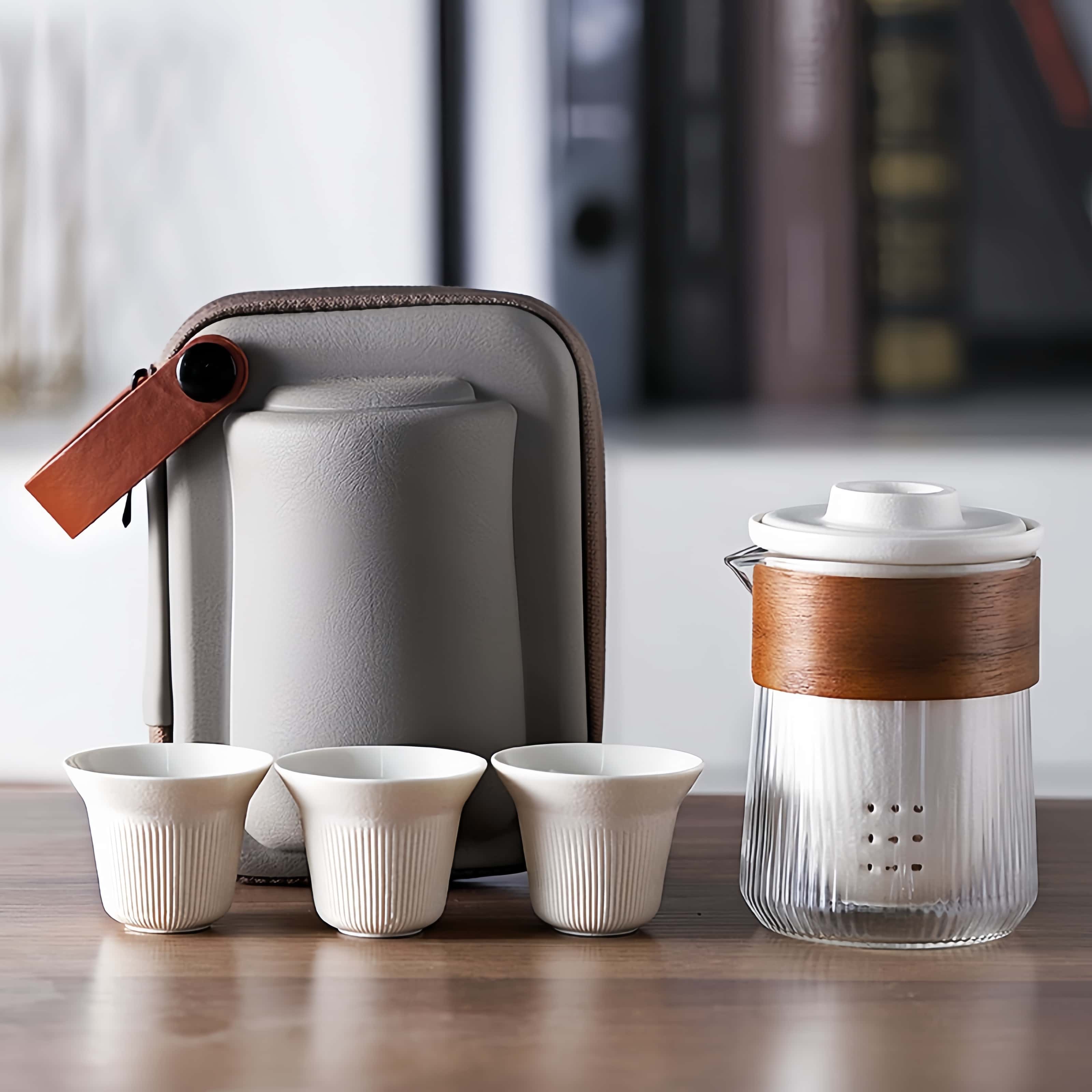 FromTea "Untitled" Japanese Style Travel Tea Set  "福建省德化初礼陶瓷有限公司 大润窑瓷业(福建)有限公司"_Fromtea&reg; Official Store